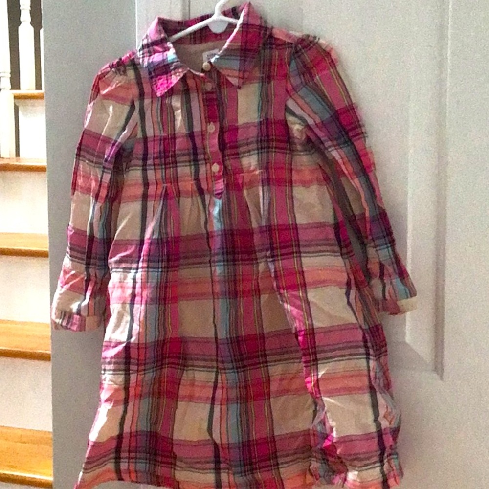 Girls Gap Pink Plaid Dress Size 5
